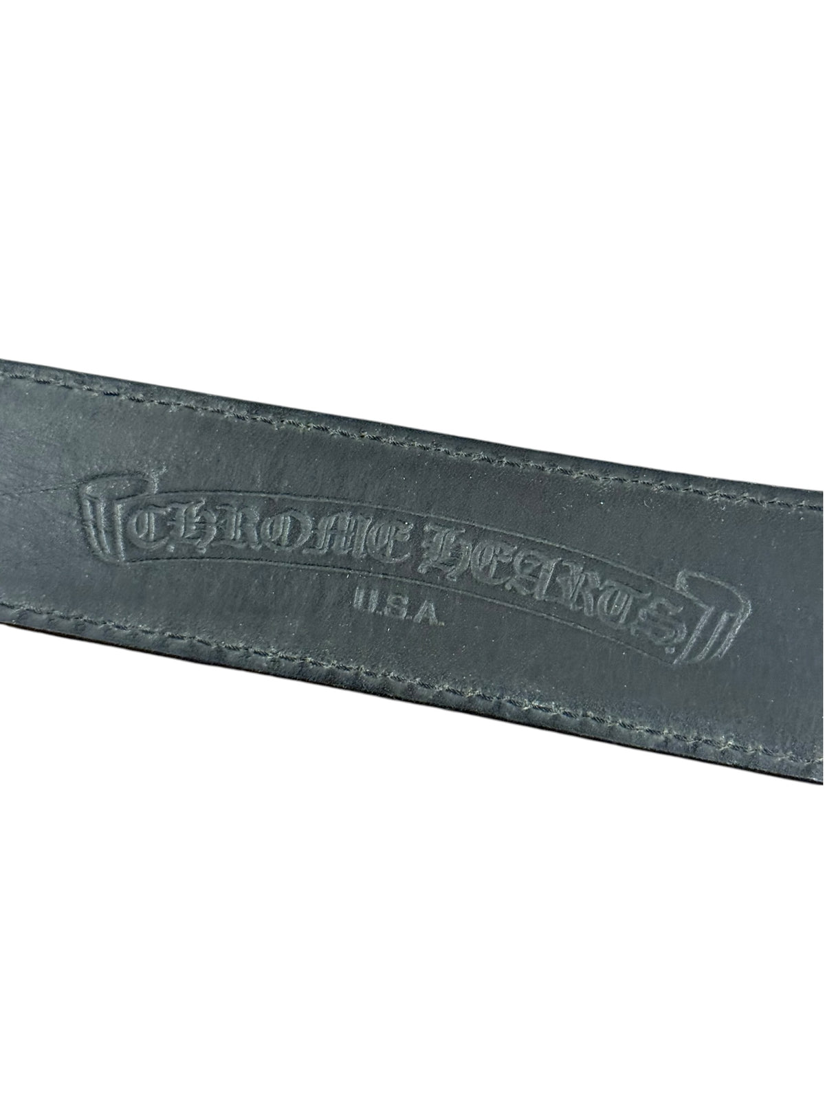 Chrome Hearts Black Leather Belt Strap