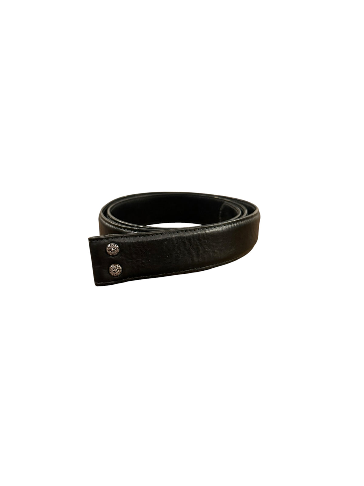 Chrome Hearts Black Leather Belt Strap