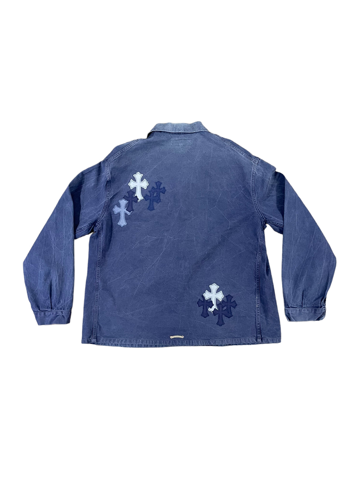 Vintage French Blue Cross Patch Work Jacket