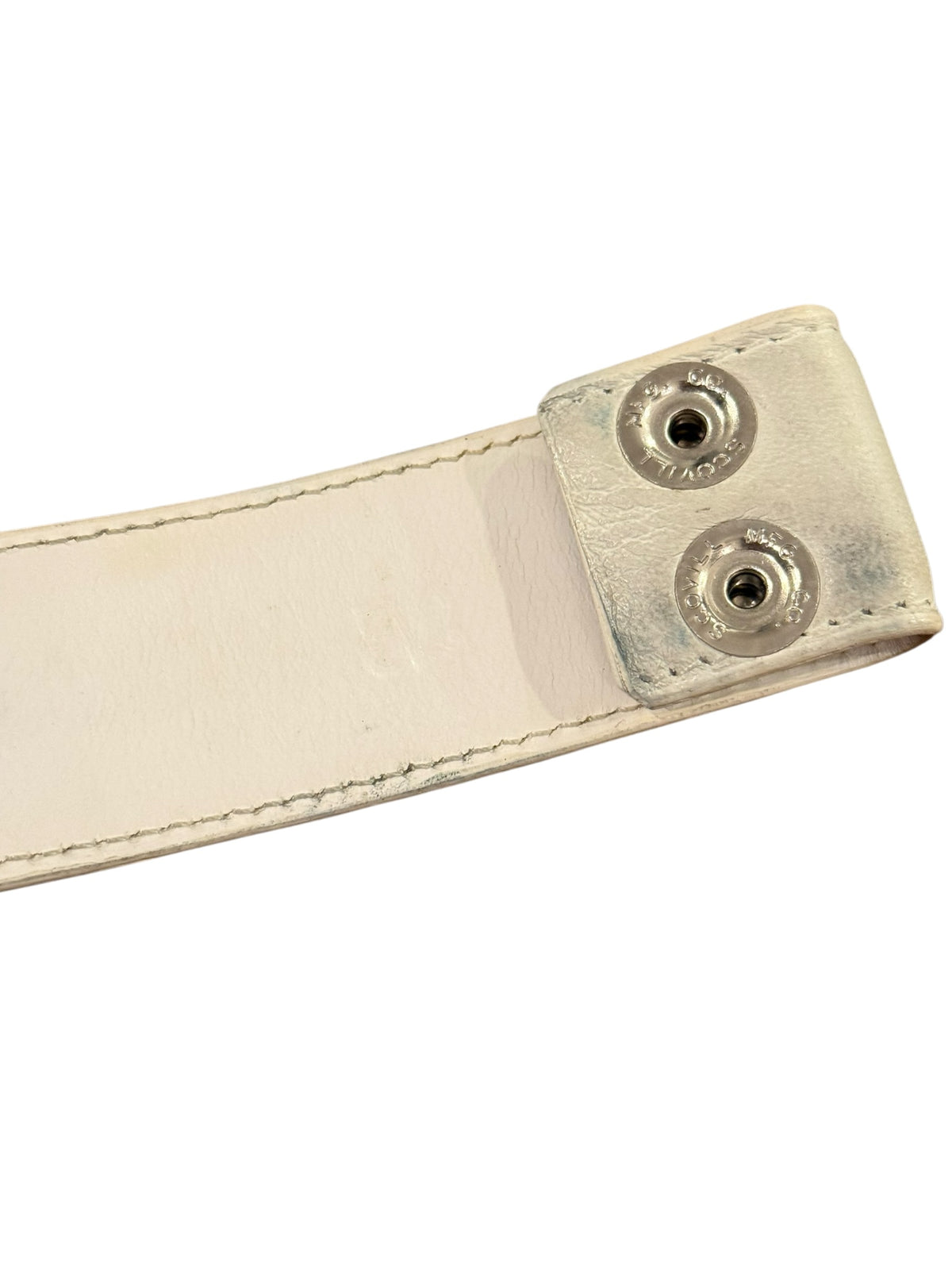 Chrome Hearts White Leather Belt Strap