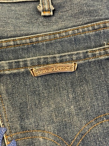 Chrome Hearts Levi's Blue Cross Patch Stencil Denim Jeans