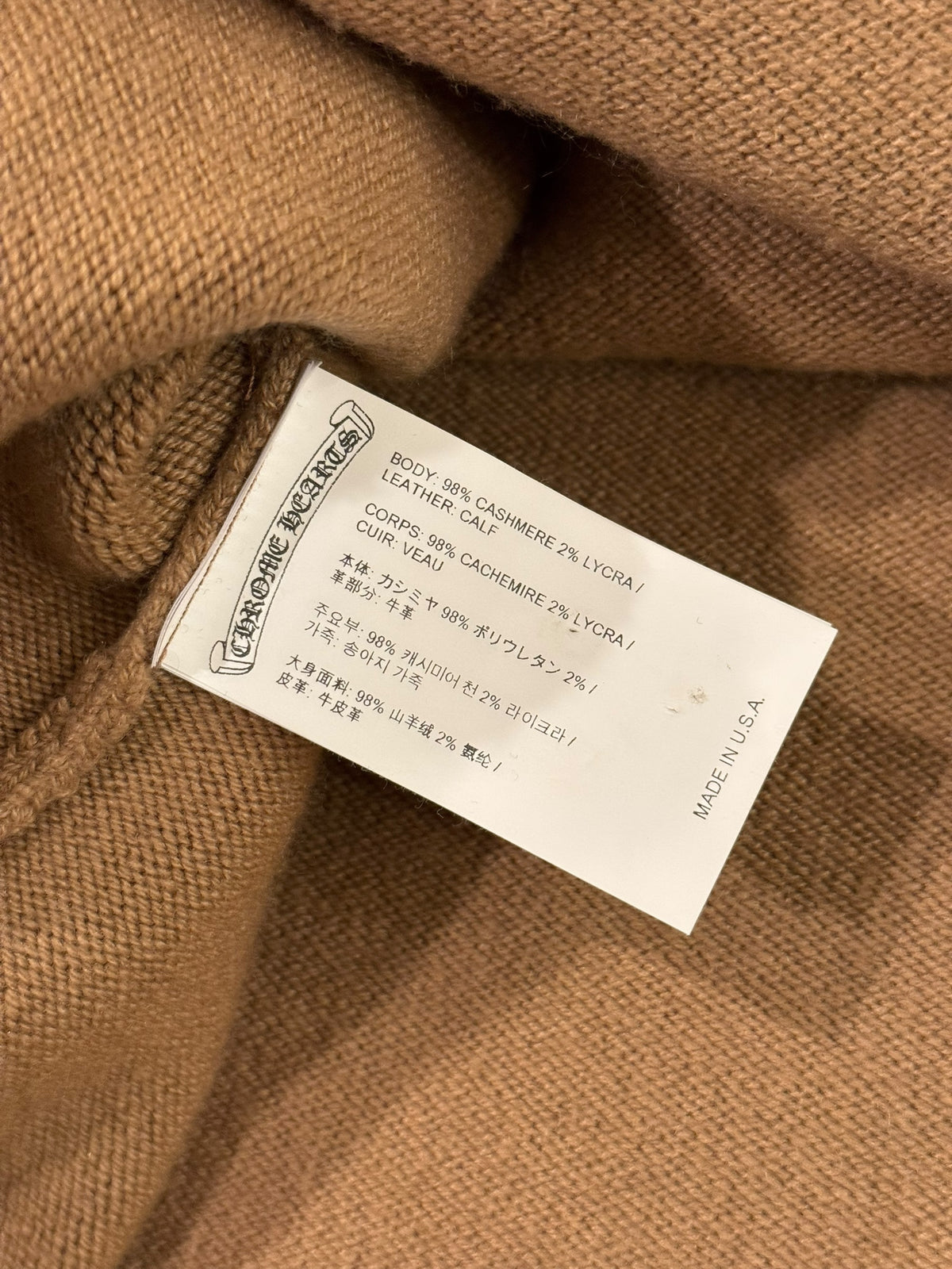Chrome Hearts Sail'n Cross Patch Cashmere Zip-Up Hoodie