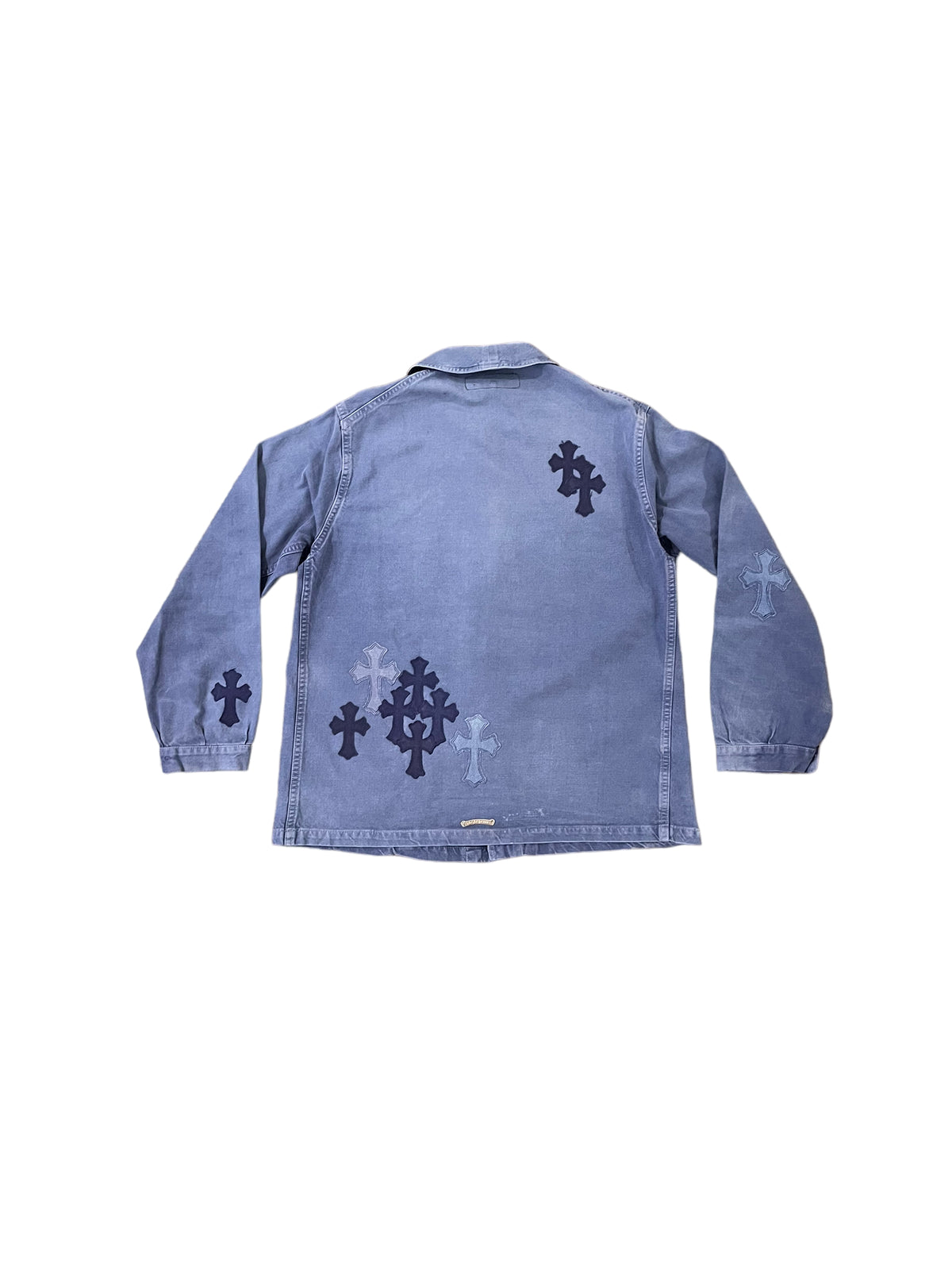 Vintage French Blue Cross Patch Work Jacket