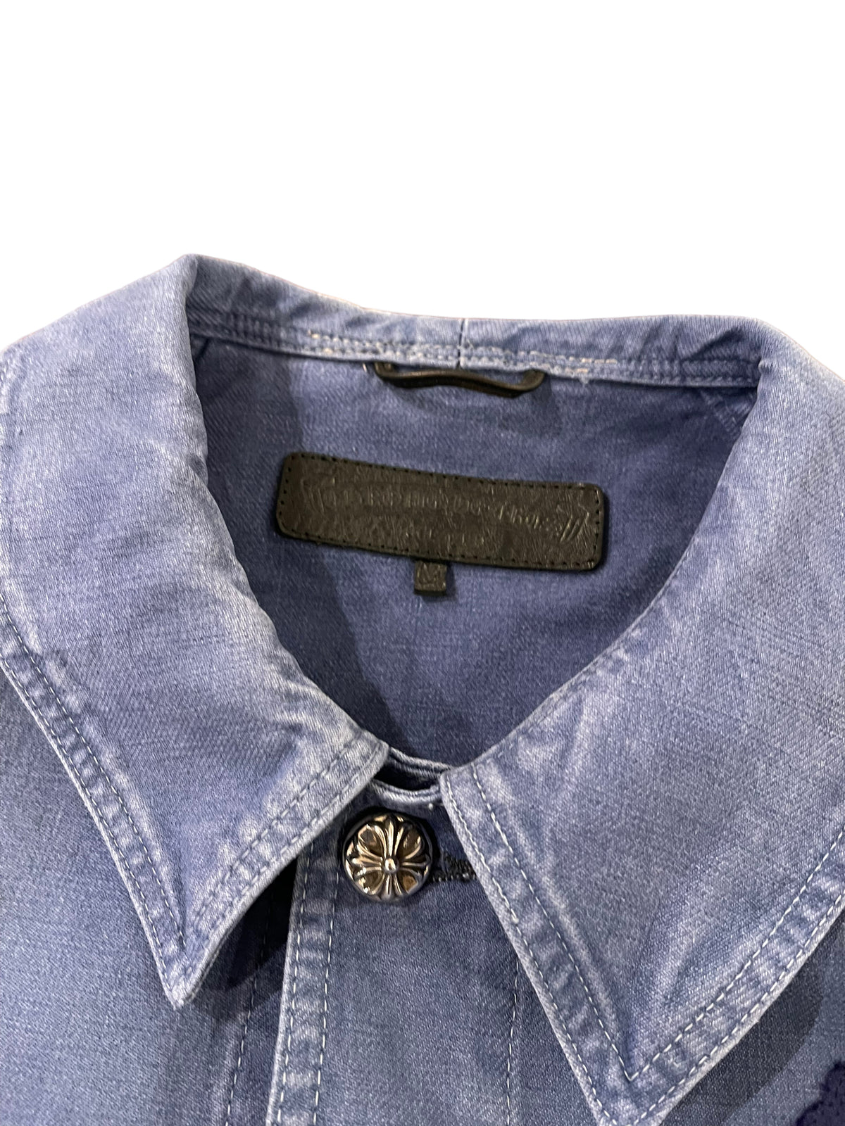 Vintage French Blue Cross Patch Work Jacket
