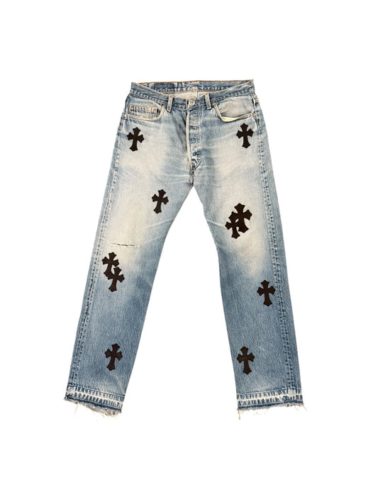 Light Wash Cross Patch Levi's Denim Jeans