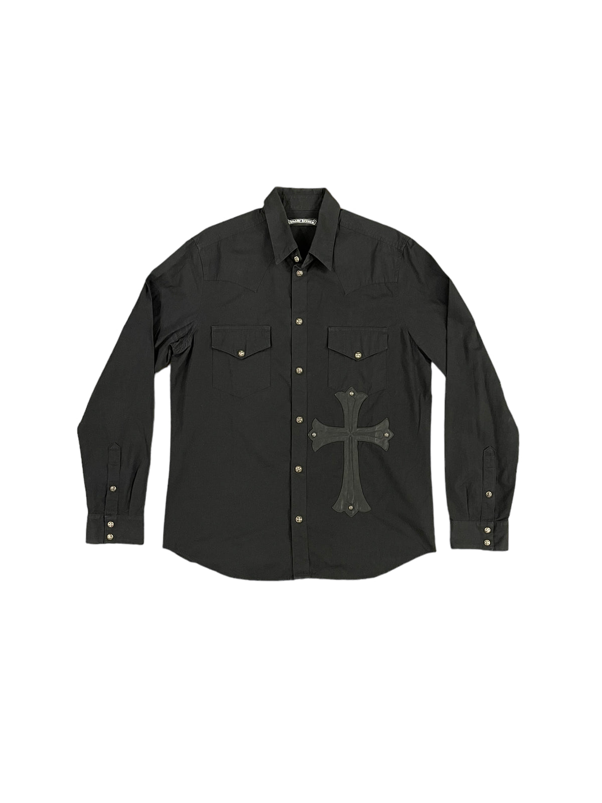 Large Cross Patch Denim Loose Ends Shirt
