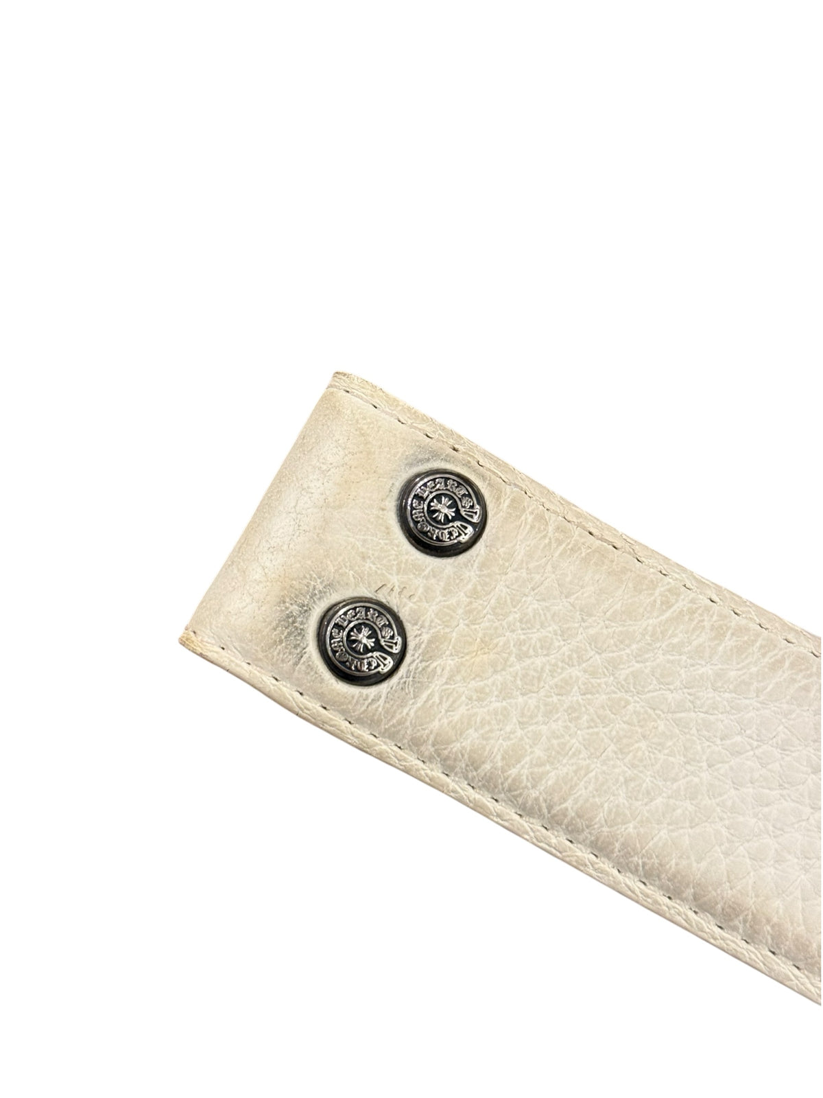 Chrome Hearts White Leather Belt Strap