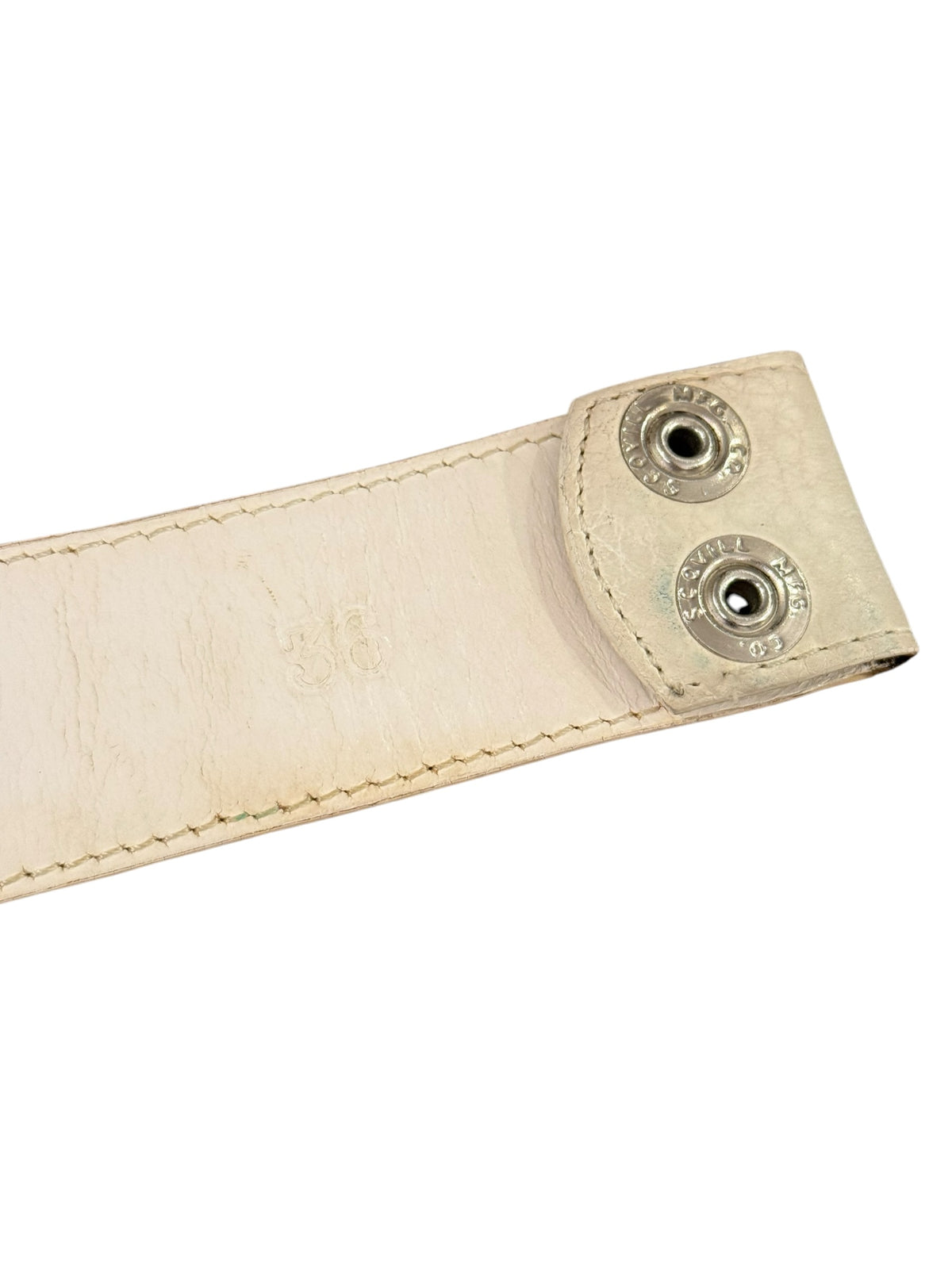 Chrome Hearts White Leather Belt Strap