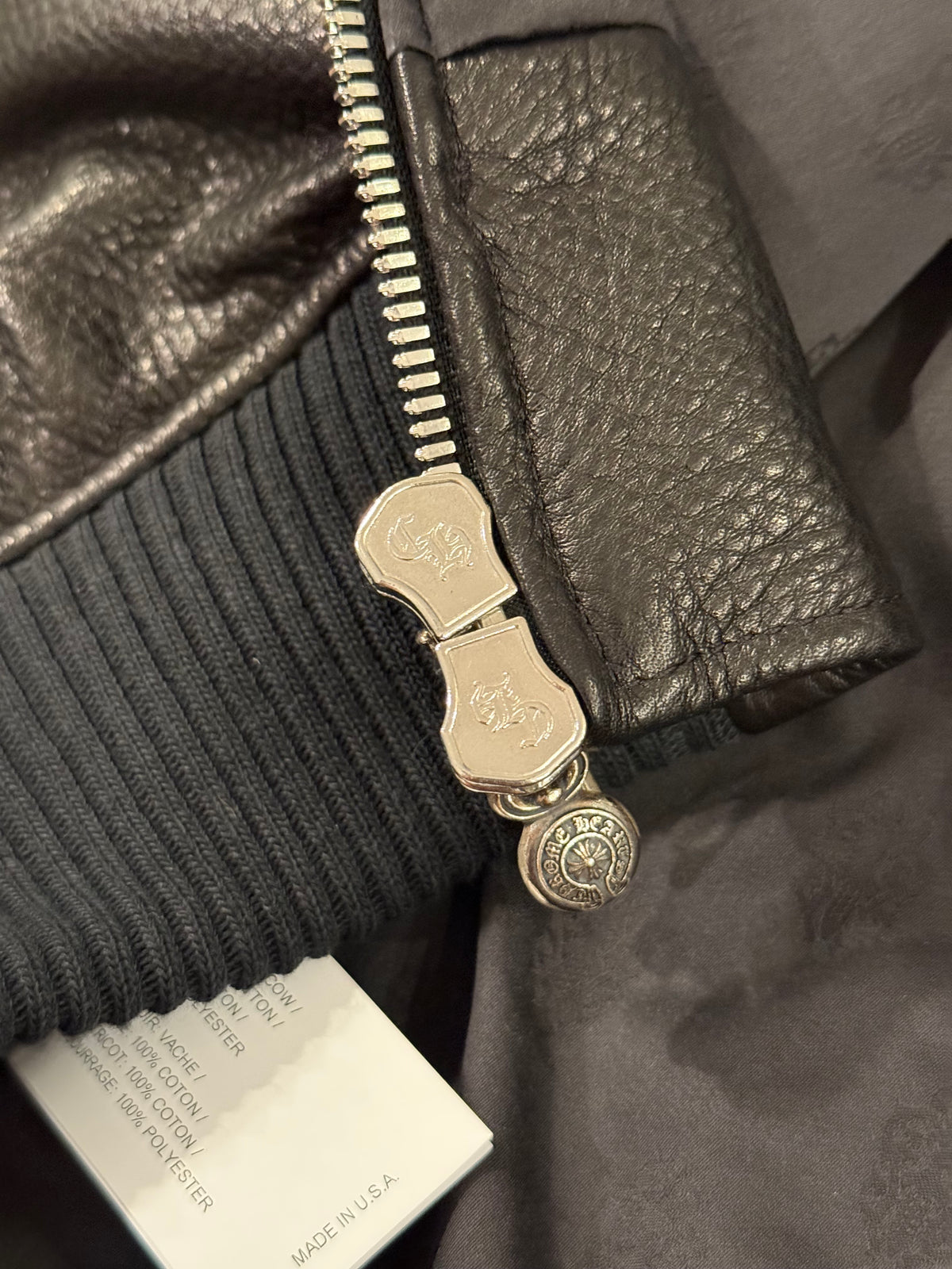 On Target CH Patch Leather Bomber
