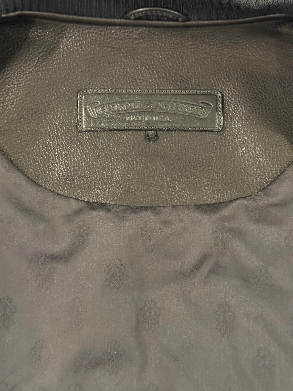 On Target CH Patch Leather Bomber
