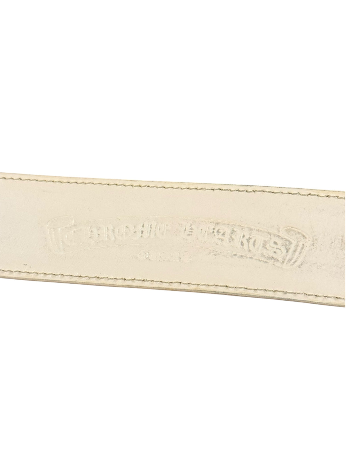 Chrome Hearts White Leather Belt Strap