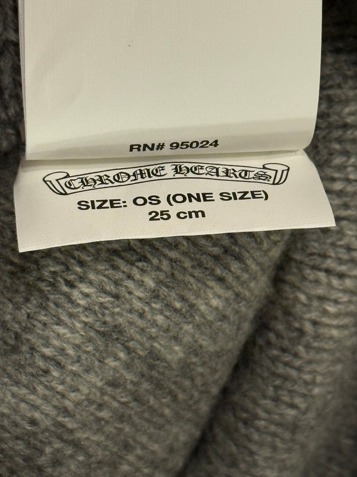 Chrome Hearts Mini Cross Grey Cashmere Beanie
