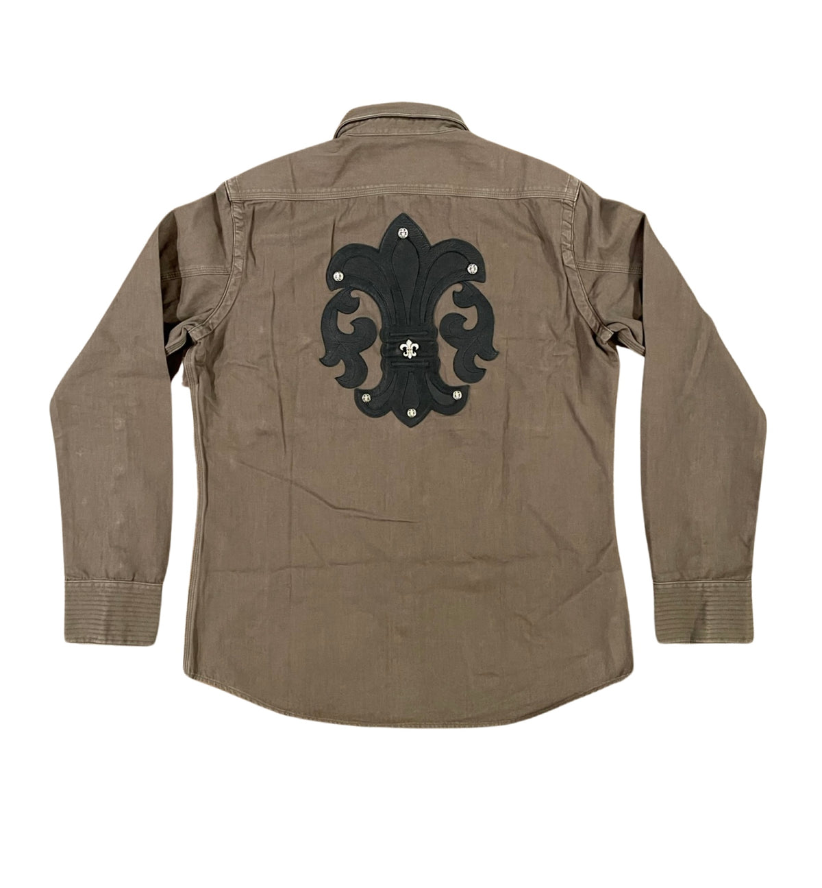 Fleur Patch Detailed Green Military Shirt