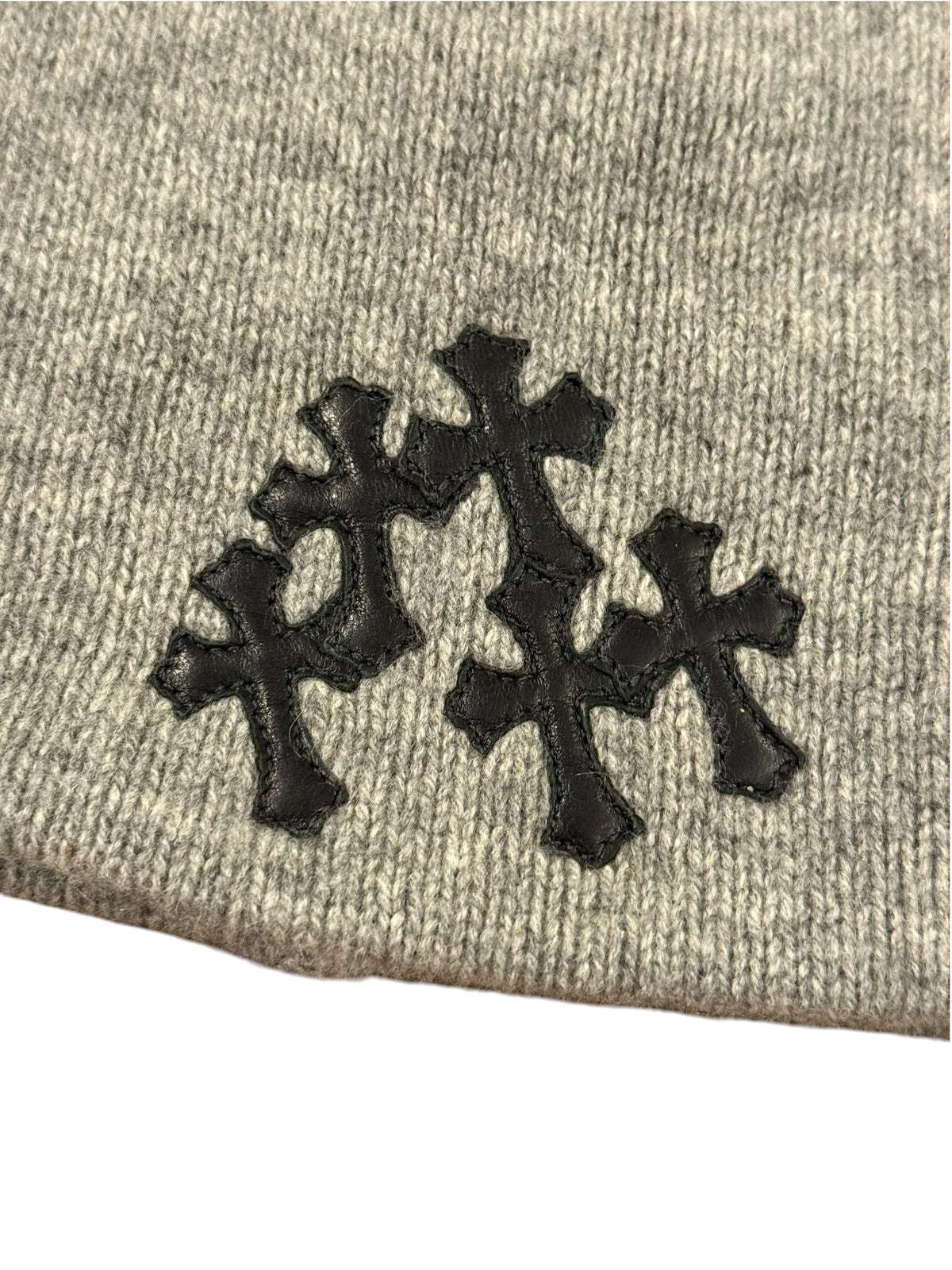 Chrome Hearts Mini Cross Grey Cashmere Beanie