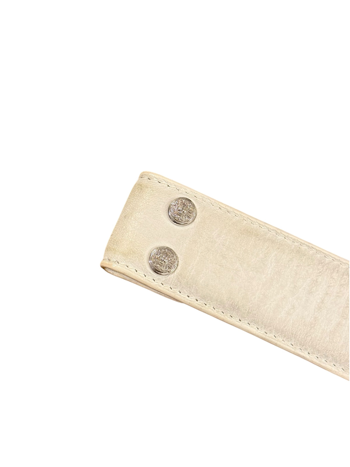 Chrome Hearts White Leather Belt Strap