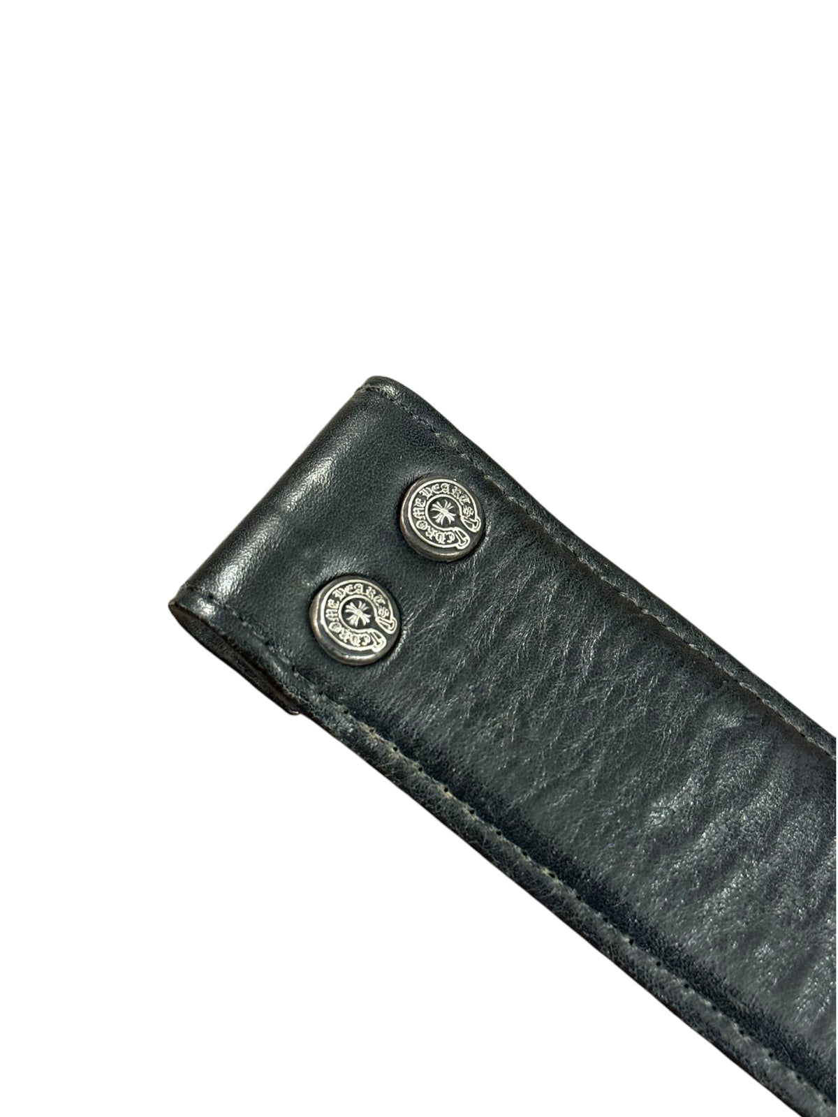 Chrome Hearts Black Leather Belt Strap