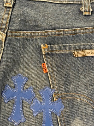 Chrome Hearts Levi's Blue Cross Patch Stencil Denim Jeans