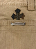 Chrome Hearts Cross Patch Herringbone Carpenter Pants