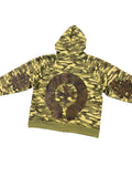 Chrome Hearts Vintage Camo Cross Patch Zip-Up Hoodie